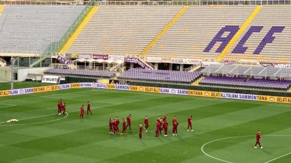 VIDEO-FOTO FV, Viola e Toro in campo nel pre-gara