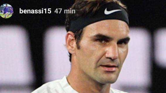 FOTO, I complimenti di Benassi a Roger Federer