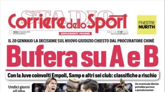 RASSEGNA STAMPA, Le prime pagine dei quotidiani