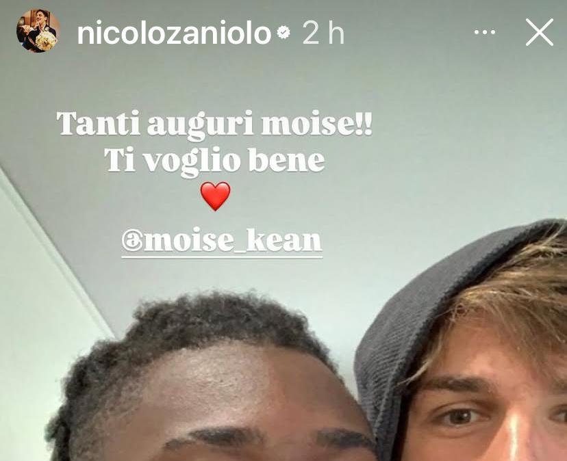Kean compie 26 anni e Zaniolo gli fa gli auguri: "Ti voglio bene"
