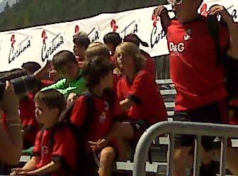 CORTINA, Tifosi viola e bambini del Milan Camp