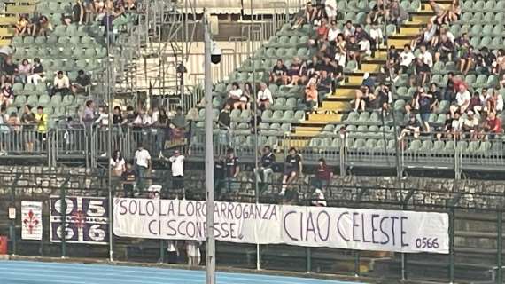 Grosseto-Fiorentina, allo Zecchini esposto uno striscione in ricordo di Celeste Pin