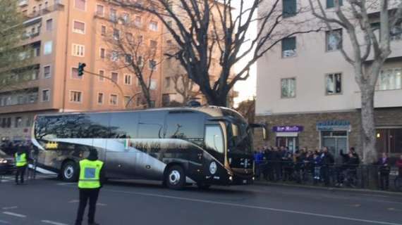 VIDEO FV, Pullman della Juve arriva al Franchi