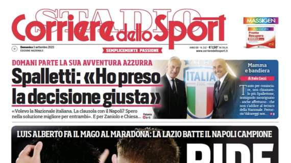 RASSEGNA STAMPA, Le prime pagine dei quotidiani