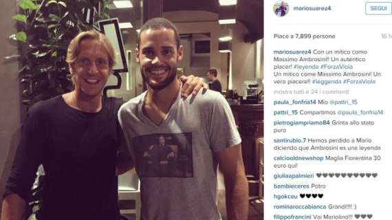 FOTO, M.Suarez insieme alla leggenda Ambrosini