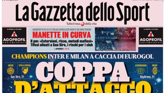 RASSEGNA STAMPA, Le prime pagine dei quotidiani