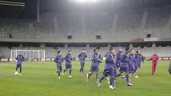 FOTO FV, La rifinitura dei viola alla Cluj Arena