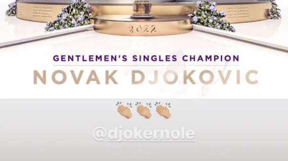 JOVIC, Si congratula con Djokovic per Wimbledon