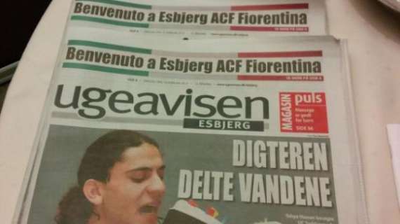 FOTO FV, I giornali di Esbjerg: ''Benvenuti viola''