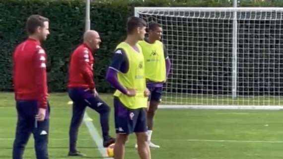 FOTO, Fiorentina in campo stamani a Coverciano