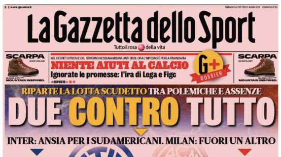 RASSEGNA STAMPA, Le prime pagine dei giornali