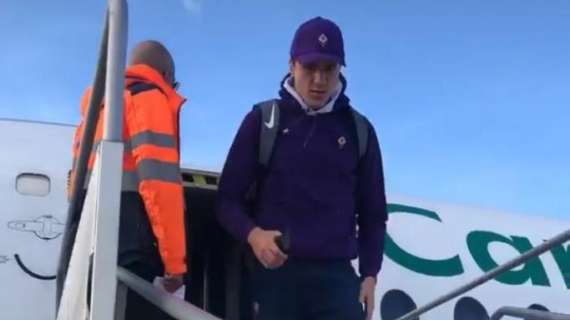 FOTO, Fiorentina atterrata all'aeroporto di Cagliari
