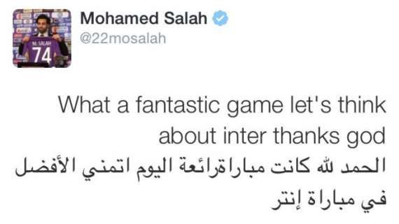 FOTO, Salah esulta: "Che grande vittoria! Ora l'Inter"