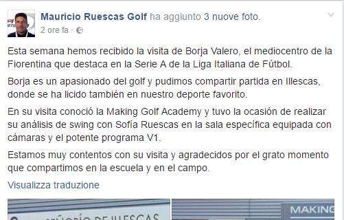 FOTO, E Borja Valero in vacanza si dà al golf