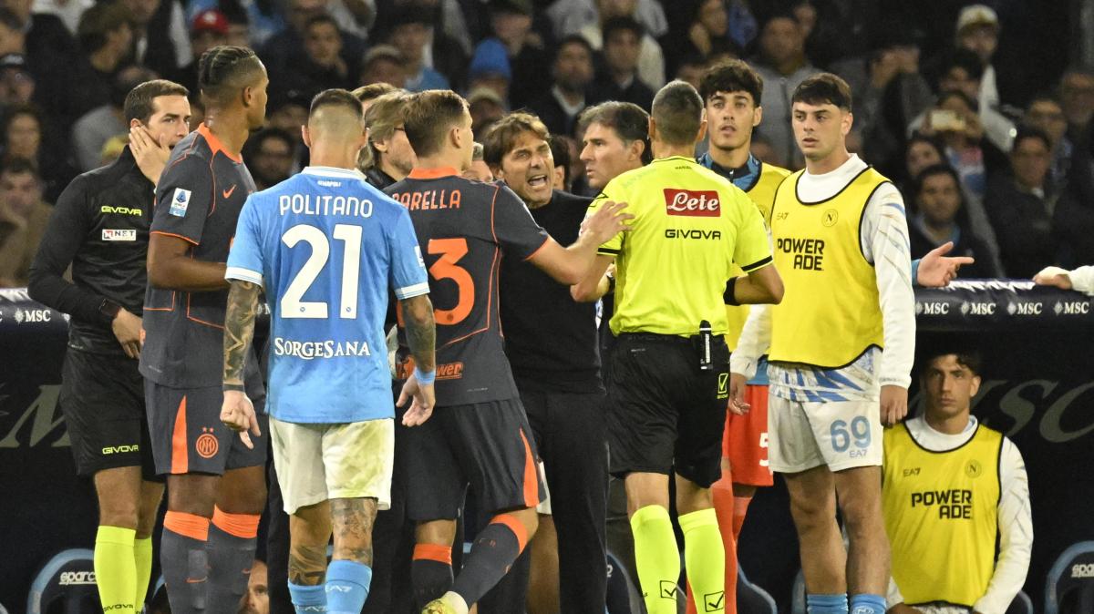 Napoli-Inter, lite Lautaro-Conte: volano insulti e gestacci in campo