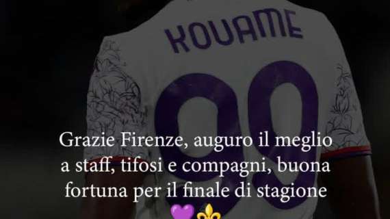 Il saluto di Kouame ai tifosi viola: "Grazie Firenze, auguro il meglio a tutti"