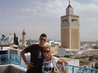 Andrea Seculin con la fidanzata Camilla a Tunisi (Foto concessa a Firenzeviola)