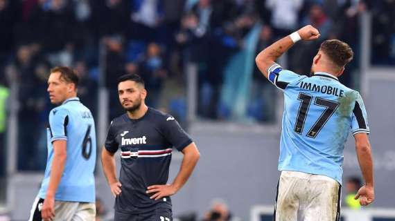 SERIE A, La Lazio annienta la Sampdoria: finisce 5-1