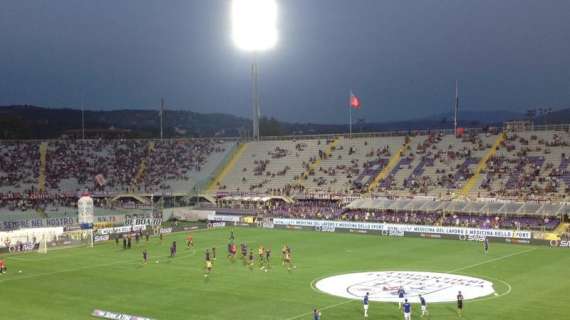 FOTO FV, Viola e Samp in campo per il riscaldamento