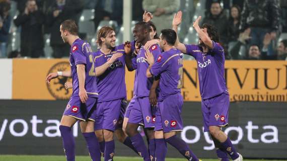 FIORENTINA-LAZIO, Riscaldamento insolito per i viola