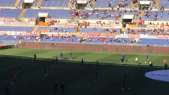 FOTO FV, Riscaldamento della Fiorentina a Roma