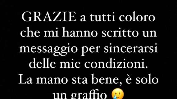 SAPONARA, Grazie del sostegno: è solo un graffio