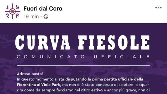 CURVA FIESOLE, VP a porte chiuse: la presa di posizione