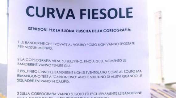 COREOGRAFIA, Le istruzioni della Fiesole per i tifosi