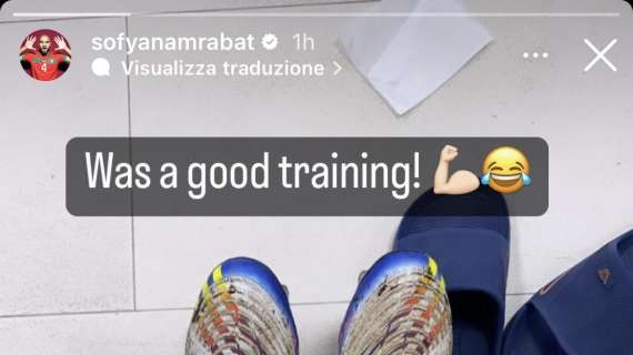 FOTO, Amrabat è pronto: "Oggi buon allenamento"