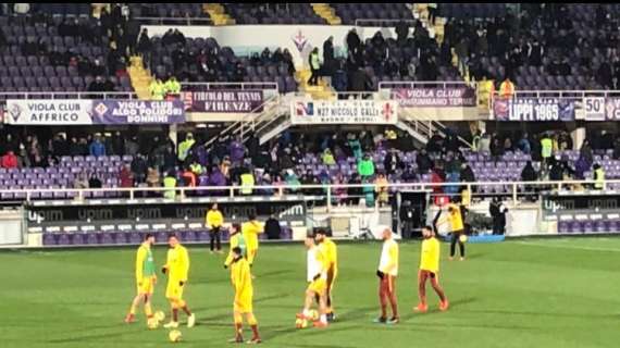 FOTO FV, Il riscaldamento della Roma al Franchi