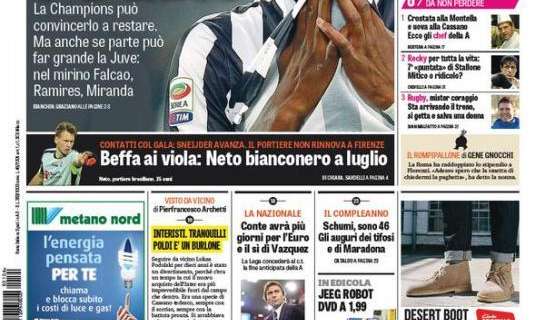 FOTO, La Gazzetta titola: "Neto alla Juventus"