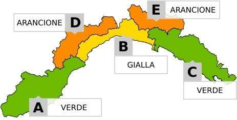 Arpal Liguria allerta meteo per le zone interne della regione