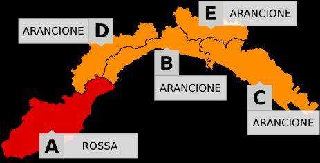 Meteo: allerta elevata a rossa sulla Liguria di ponente