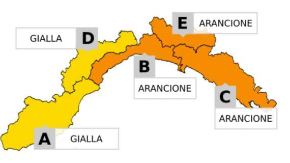 Allerta meteo, prolungato arancione per tutto il giorno, poi diventerà gialla