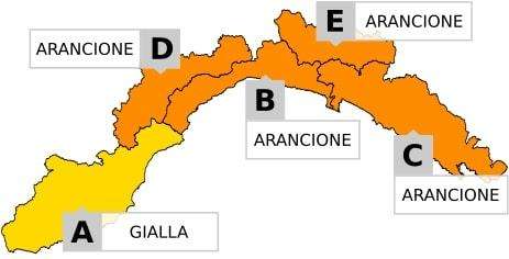 Allerta meteo prima gialla poi arancione domani sulla Liguria