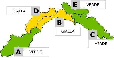 Allerta meteo gialla sulla Provincia di Genova da stasera