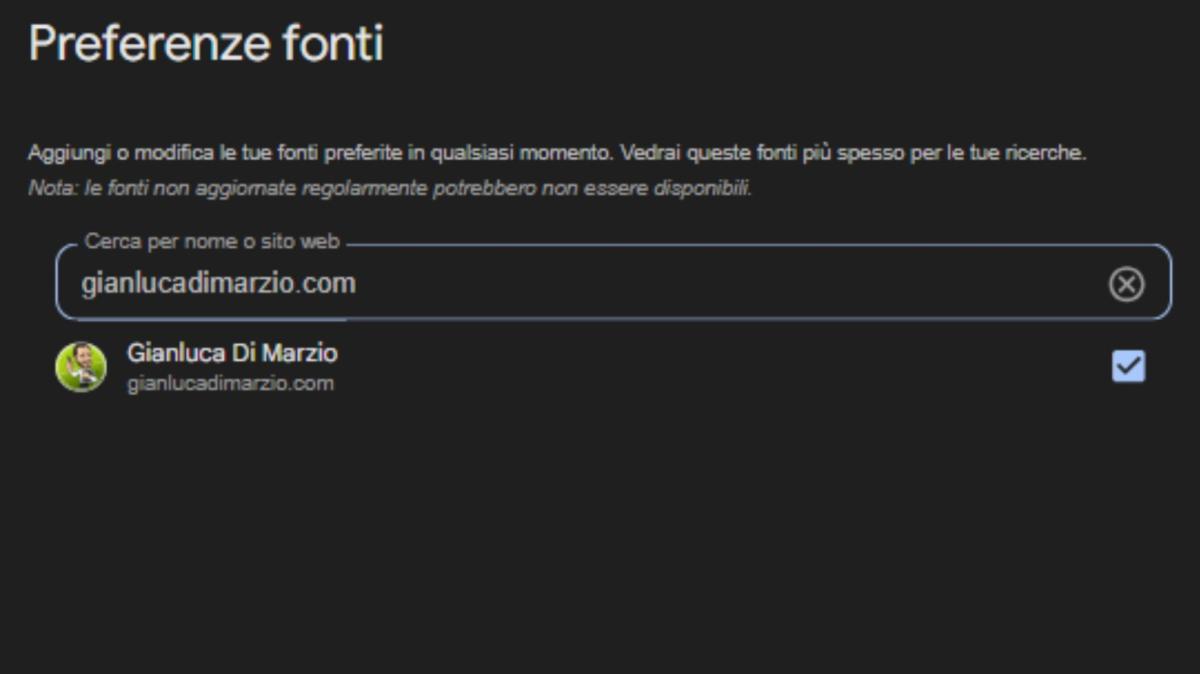 Google News, aggiungi Gianlucadimarzio.com tra le fonti preferite