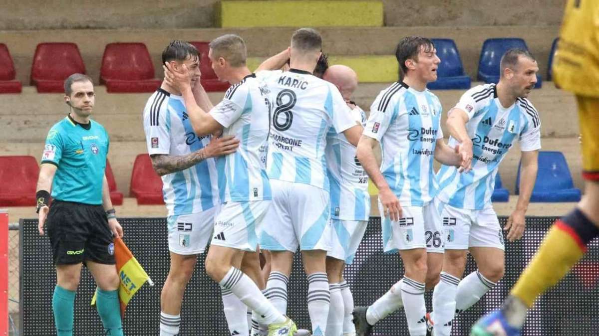 L'esultanza della Virtus Entella (Credit: Virtus Entella)