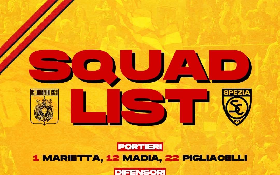Catanzaro-Spezia: i convocati di mister Aquilani