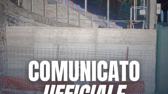 Vibonese, terminati i lavori di realizzazione del muro divisorio tra curva e tribuna del “Razza”