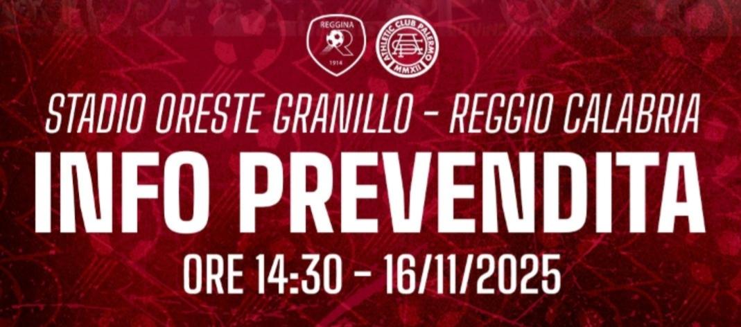 Reggina - Athletic Palermo: al via la prevendita