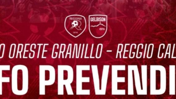 Reggina - Gelbison: al via la prevendita per il turno infrasettimanale 