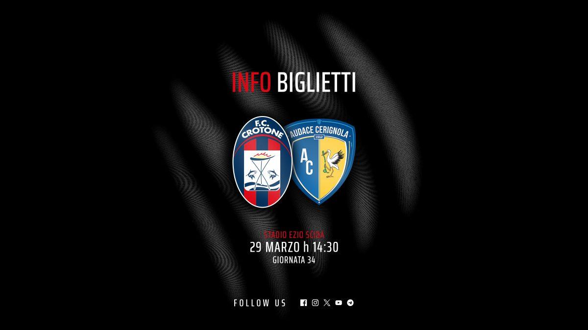 Crotone-Audace Cerignola: info biglietti per il match dello “Scida”