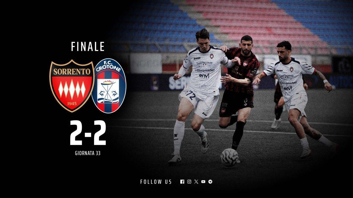 Sorrento e Crotone si dividono la posta: 2-2 al Viviani tra gol ed emozioni