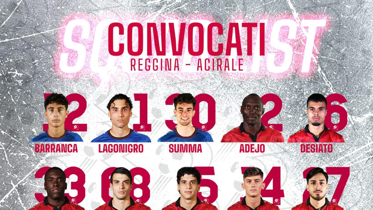 Reggina - Acireale: i convocati di mister Torrisi