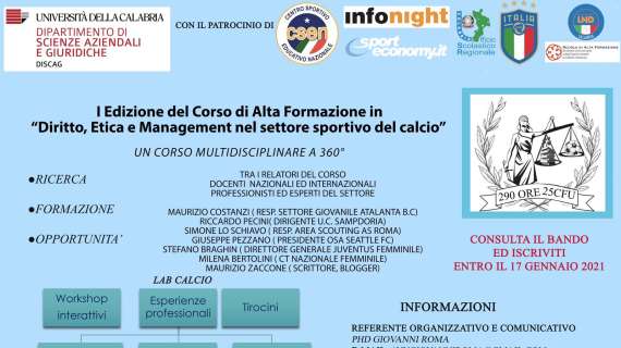 All’Unical si studia il calcio dei grandi. L’organizzatore Roma: ‘’Occasione unica’’