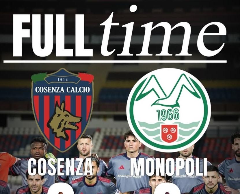Avvio amaro di 2026 per il Cosenza: il Monopoli passa 2-0 al Marulla