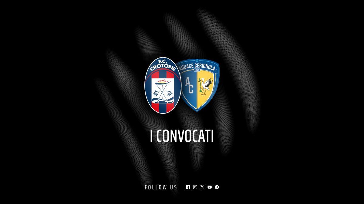 Crotone-Audace Cerignola: i convocati di mister Longo
