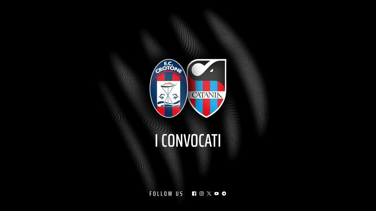 Crotone-Catania: i convocati per il posticipo della 36ª giornata 