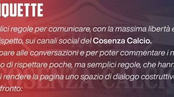 Cosenza: regole per comunicare sui canali social del club rossoblù